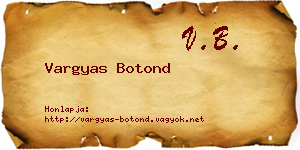 Vargyas Botond névjegykártya